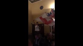 They're singing 'Rule Britannia' at a Brexit Day party at this Wetherspoon pub in London's West End