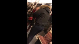 Shocking moment man brutally assaults woman on Paris metro