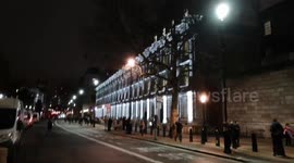 Government buildings in Whitehall celebrate Brexit with light display