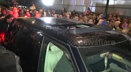 Nigel Farage leaves Brexit Day celebration to chants