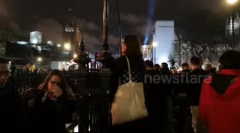 Anti Brexit Protestors Chant Against The Brexit Day Celebration