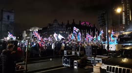 Fireworks Go Off In Parliament Square And Strangers Hug As Brexit Day Celebrations Ramp Up