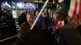 Beaming Nigel Farage greets fans as UK leaves the EU