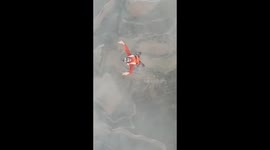 Man skydives from hot-air balloon in France