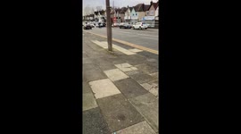 Scrambler bike on road