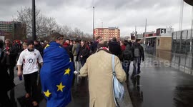 Rugby fans attend Six Nations game at Stade de France