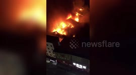 Huge fire breaks out at Chinese pedestrian zone