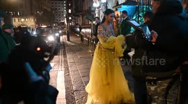 Jama Jamelia leaves post BAFTA party at Annabel's and signs for fans etc
