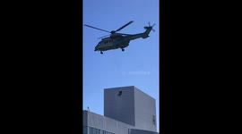 Helicopter rescuing people stuck in building on fire in Los Angeles