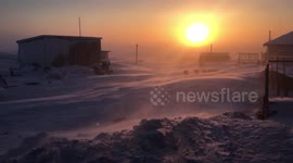 Winter on a arctic polar station