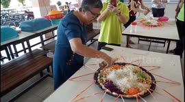 'Yee Sang' at school in Melaka Malaysia during Chinese New Year