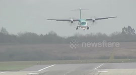 Planes rocked as strong winds buffer landings at Birmingham Airport, UK
