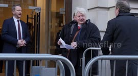 Stanley Johnson and Andrea Leadsom arrive at COP26 launch in London