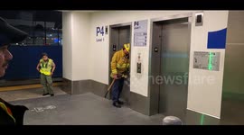Heroic firefighters rescue two trapped teenagers in elevator at Los Angeles airport