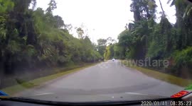 Speeding Motorbike Convoy Scares Oncoming Drivers