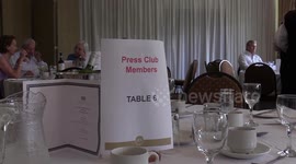 South African politician gives impassioned speech at press dinner