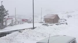 Violent storm leaves area near Italy's Mount Etna covered in snow as temperatures drop by 20 degrees C