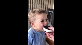 Baby eating ice cream