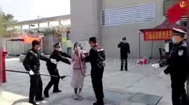 Chinese woman detained after refusing to have epidemic prevention check and for spitting towards workers at train station