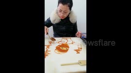 Chinese woman creates amazing sugar paintings to support Wuhan during the coronavirus outbreak