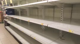 Supermarket in Hong Kong sold out of toilet rolls and tissues after a second day of panic buying during the Coronavirus outbreak