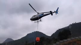 Helicopter used to spread disinfectant in southern China amid coronavirus outbreak