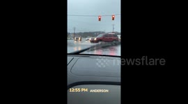 Heavy rain floods the streets of South Carolina