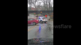 Newsflare Edit - Flooded under pass after powerful storm rolls through Charlotte