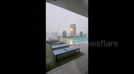 Rooftop storm view in Uptown Charlotte, North Carolina