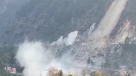 Major landslide buries north Indian road during expansion work