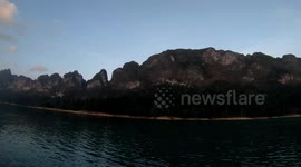 Morning boat trip on an amazing calm lake