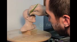 Silicone Joker Bust painting process