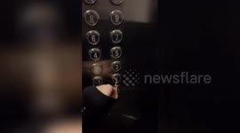 Toothpicks provided in lift so Chinese residents don't have to touch buttons to prevent spread of coronavirus