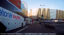 Pedestrian walking into traffic