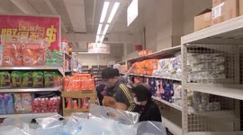 Hong Kong supermarkets fourth day of a run on toilet paper as shoppers buy up stocks of toilet paper shortly after opening time