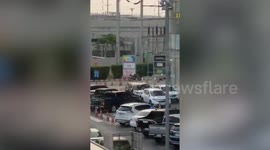 Chilling footage of gunman opening fire at shopping mall in Thailand
