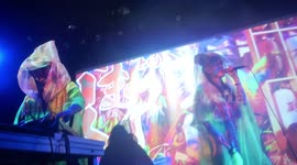 Japanese electronic music duo WaqWaq Kingdom perform in Malmo, Sweden