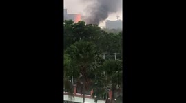 Smoke and flames rise from mass shooting shopping mall in Thailand