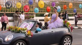 Colourful Flower Parade in Chiang Mai,Thailand