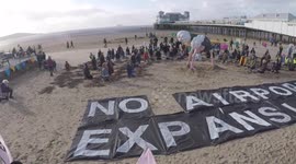 Extinction Rebellion protest against Bristol Airport expansion