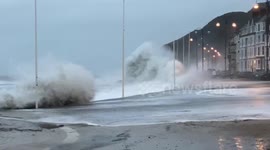 Storm Ciara batters Aberystwyth in Wales