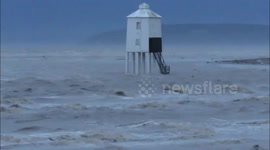 Storm Ciara creates stormy sea conditions in Burnham-On-Sea