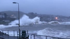 STORM CIARA: Huge waves slam into Wales coast