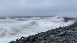 Storm ciara Aberystwyth high waves. Vid-5