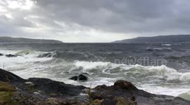 Storm Ciara on Loch Long Argyll Scotland
