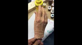 is it wierd or awesome? Silicone prosthetic old woman hand
