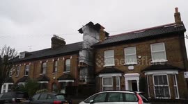 Storm Ciara Blows Scaffolding