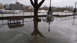 Storm Ciara Floods The Southbank In London