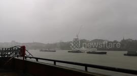 Storm Ciara hits the River Thames in London
