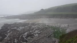 Storm Ciara hitting the south  Devon coast
